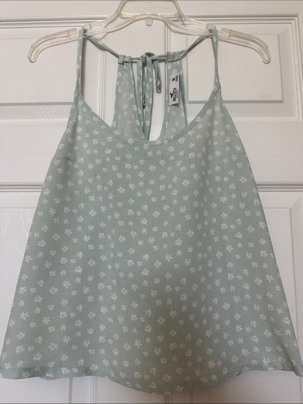 Hollister Mint Green Floral Tie-Back Tank Top